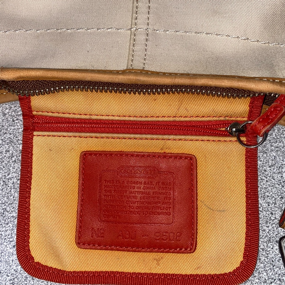 Coach Vintage Cream/Khaki Multi Small Shoulder Bag GUC - Picture 9 of 15